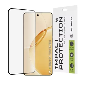   Techsuit - 111D Full Cover / Full Glue 3D hajltott kijelzőre üvegfólia - Realme 16 Pro+ - Fekete