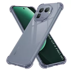   Techsuit - Shockproof Átlátszó Ütésálló Szilikon tok (Kör alakú kamerakivágással) - Realme GT 8 Pro - Átlátszó fekete