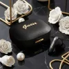 Guess - Vezeték nélküli fülhallgató Script Metal Logo (GUTWSX45PGSH) - Bluetooth V5.4, TWS, Mikrofonnal, Type-C, 400mAh - Fehér