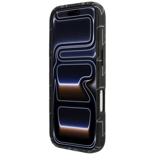 Karl Lagerfeld - Leather KL Monogram Logo MagSafe (KLHMP17L5PGKLMCK) - iPhone 17 Pro - Black