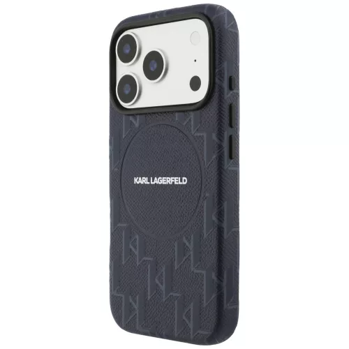 Karl Lagerfeld - Leather KL Monogram Logo MagSafe (KLHMP17L5PGKLMCB) - iPhone 17 Pro - Blue