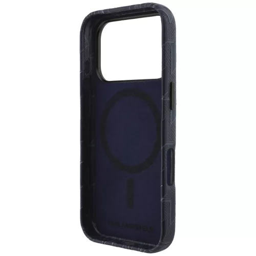 Karl Lagerfeld - Leather KL Monogram Logo MagSafe (KLHMP17L5PGKLMCB) - iPhone 17 Pro - Blue