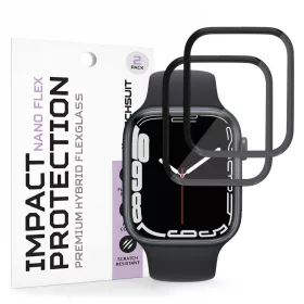   Techsuit - Nano Flex (2 pack) - Apple Watch 7 / 8 / 9 45mm - Black