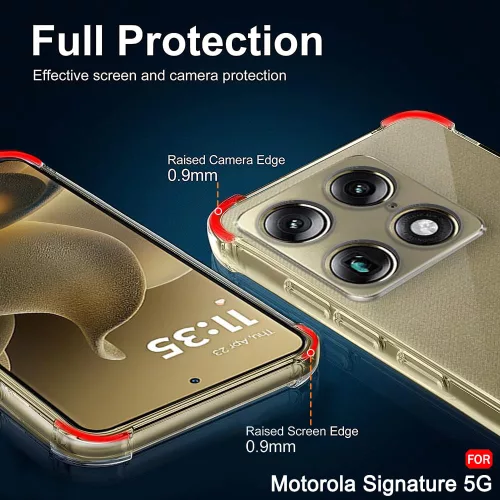 Techsuit - Shockproof Átlátszó Ütésálló Szilikon tok - Motorola Signature - Átlátszó