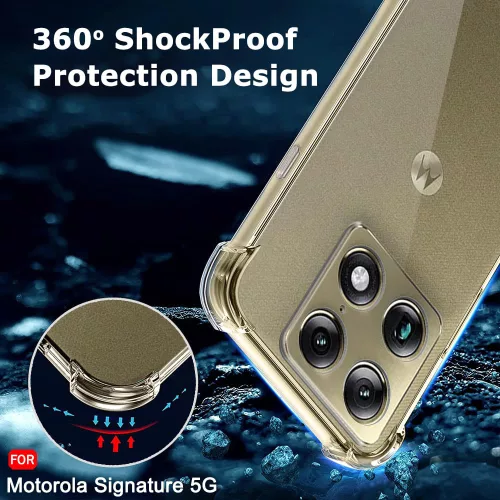 Techsuit - Shockproof Átlátszó Ütésálló Szilikon tok - Motorola Signature - Átlátszó