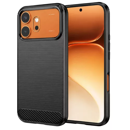 Techsuit - Carbon szilikon tok - Honor 600 / 600 Pro - Fekete
