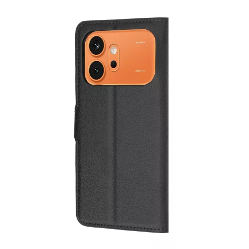 Techsuit - Leather Folio kinyitható tok - Honor 600 / 600 Pro - Fekete