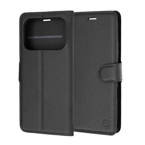 Techsuit - Leather Folio kinyitható tok - Honor 600 / 600 Pro - Fekete