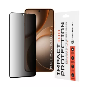   Techsuit - 111D Privacy betekintésgátló üvegfólia - Oppo Find X9 Ultra - Fekete