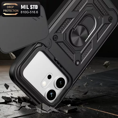 Techsuit - CamShield ütésálló tok - Honor 600 / 600 Pro - Fekete