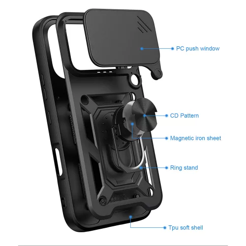 Techsuit - Camshield ütésálló tok - Honor 600 / 600 Pro - Kék