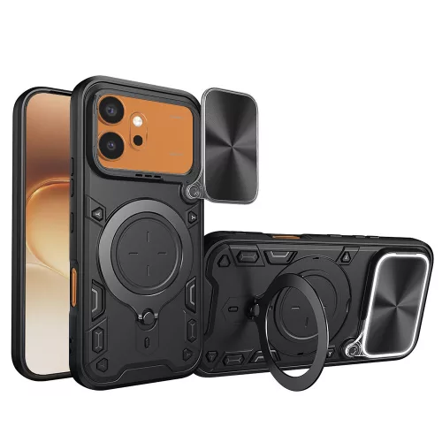 Techsuit - CamGuard Pro tok ütésálló tok - Honor 600 / 600 Pro - Fekete