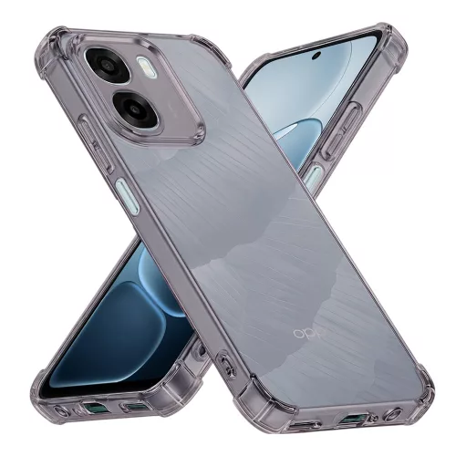 Techsuit - Shockproof Átlátszó Ütésálló Szilikon tok - Oppo A6x 4G / A6x 5G / A6k 4G - Átlátszó fekete
