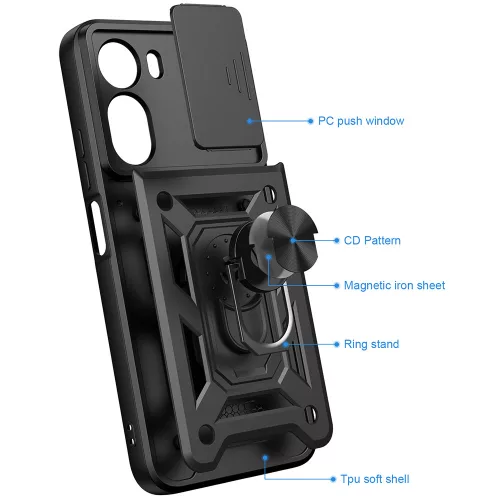 Techsuit - CamShield ütésálló tok - Xiaomi Redmi A7 Pro 4G - Fekete