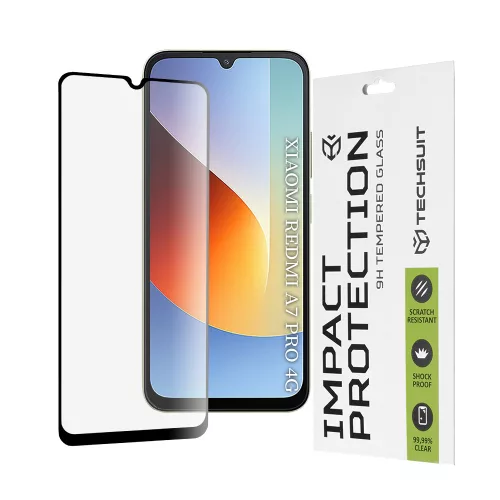 Techsuit - 111D Full Cover / Full Glue üvegfólia - Xiaomi Redmi A7 Pro 4G - Fekete