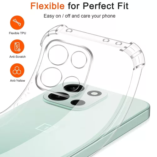 Techsuit - Shockproof Átlátszó Ütésálló Szilikon tok - OnePlus Nord 6 - Átlátszó