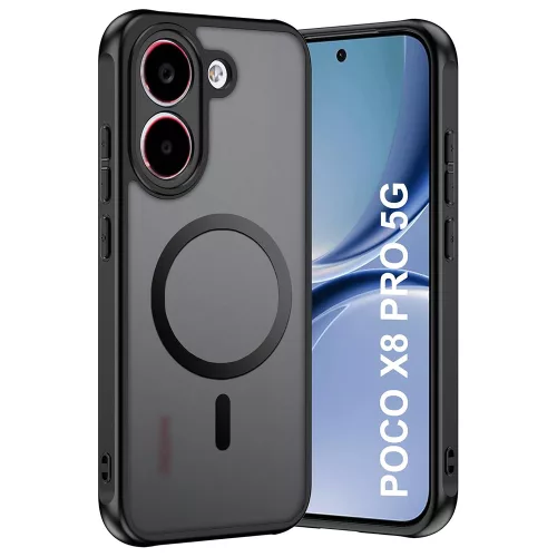 Techsuit - PureFrost MagSafe Ütésálló tok Ütésálló tok - Xiaomi Poco X8 Pro - Matt fekete