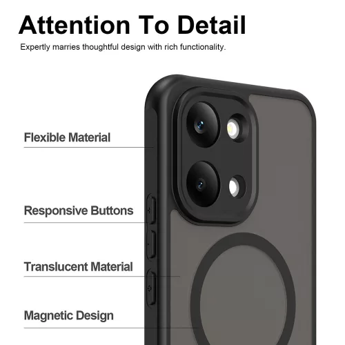 Techsuit - HaloFrost II MagSafe tok - Xiaomi Poco X8 Pro Max - Fekete