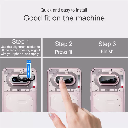 Techsuit - Full Camera - Kameravédő üvegfólia - Nothing Phone (4a) - Fekete