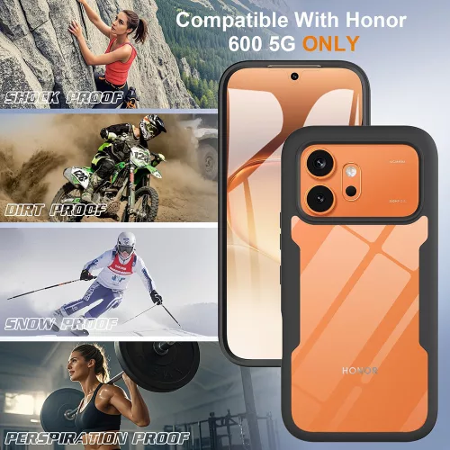 Techsuit - ColorVerse 360 tok kijelzővédővel - Honor 600 / 600 Pro - Fekete