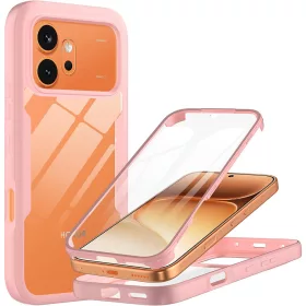   Techsuit - ColorVerse 360 tok kijelzővédővel - Honor 600 / 600 Pro - Rózsaszín