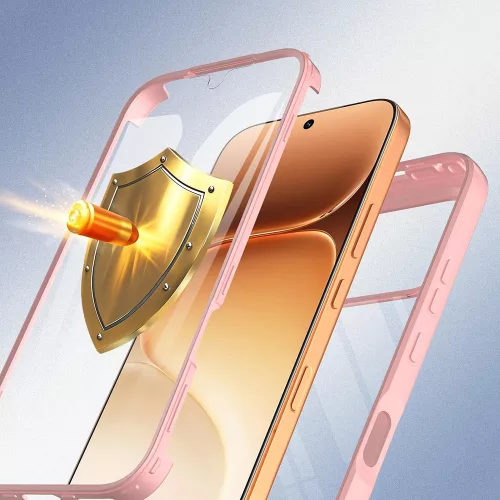 Techsuit - ColorVerse 360 tok kijelzővédővel - Honor 600 / 600 Pro - Rózsaszín