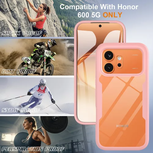 Techsuit - ColorVerse 360 tok kijelzővédővel - Honor 600 / 600 Pro - Rózsaszín