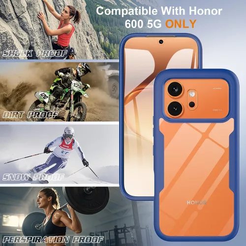 Techsuit - ColorVerse 360 tok kijelzővédővel - Honor 600 / 600 Pro - Kék