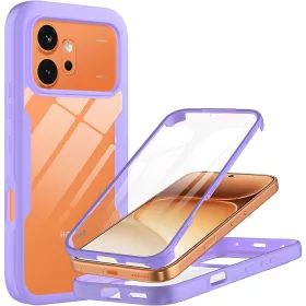   Techsuit - ColorVerse 360 tok kijelzővédővel - Honor 600 / 600 Pro - Lila