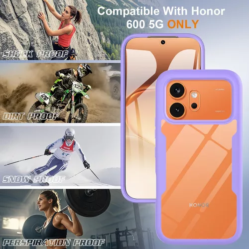 Techsuit - ColorVerse 360 tok kijelzővédővel - Honor 600 / 600 Pro - Lila