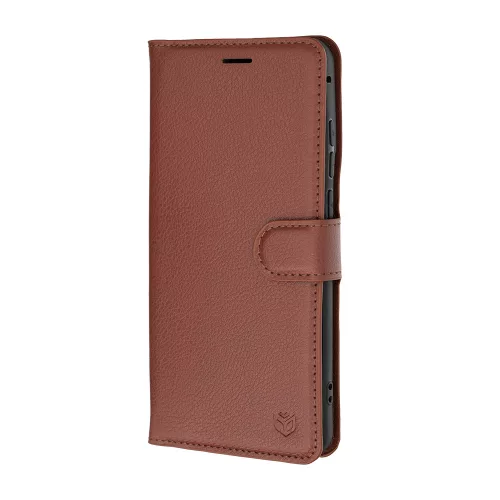 Techsuit - Leather Folio kinyitható tok - Motorola Edge 70 Fusion - Barna