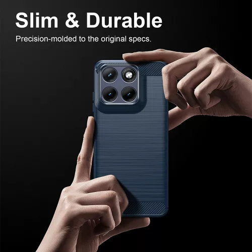Techsuit - Carbon szilikon tok - Motorola Edge 70 Fusion - Kék