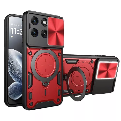 Techsuit - CamGuard Pro tok ütésálló tok - Motorola Edge 70 Fusion - Piros