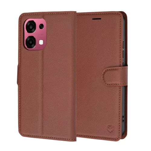Techsuit - Leather Folio kinyitható tok - Oppo A6 Pro 4G / A6 Pro 5G - Barna