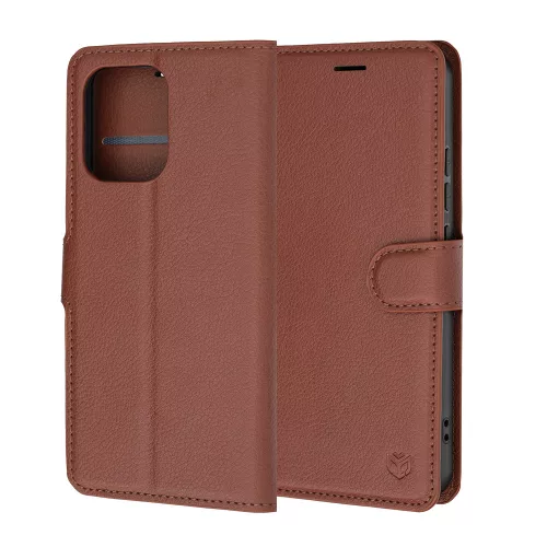 Techsuit - Leather Folio kinyitható tok - Oppo A6 Pro 4G / A6 Pro 5G - Barna