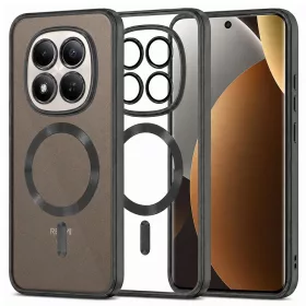   Techsuit - Luxury Crystal MagSafe tok - Xiaomi Redmi Note 15 Pro+ 5G / Poco M8 Pro 5G - Fekete átlátszó
