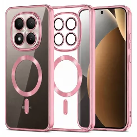   Techsuit - Luxury Crystal MagSafe tok - Xiaomi Redmi Note 15 Pro+ 5G / Poco M8 Pro 5G - Rózsaszín átlátszó