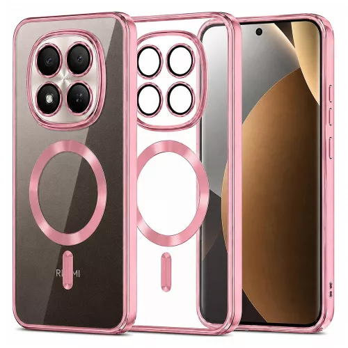 Techsuit - Luxury Crystal MagSafe tok - Xiaomi Redmi Note 15 Pro+ 5G / Poco M8 Pro 5G - Rózsaszín átlátszó