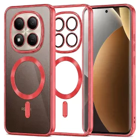   Techsuit - Luxury Crystal MagSafe tok - Xiaomi Redmi Note 15 Pro+ 5G / Poco M8 Pro 5G - Piros átlátszó