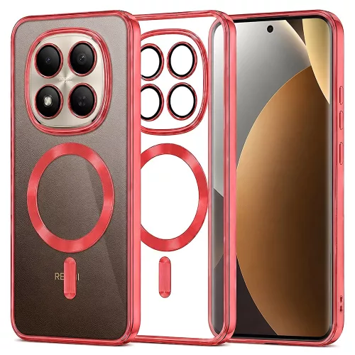 Techsuit - Luxury Crystal MagSafe tok - Xiaomi Redmi Note 15 Pro+ 5G / Poco M8 Pro 5G - Piros átlátszó