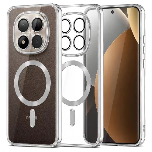 Techsuit - Luxury Crystal MagSafe tok - Xiaomi Redmi Note 15 Pro+ 5G / Poco M8 Pro 5G - Ezüst átlátszó