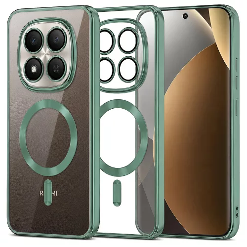Techsuit - Luxury Crystal MagSafe tok - Xiaomi Redmi Note 15 Pro+ 5G / Poco M8 Pro 5G - Zöld átlátszó