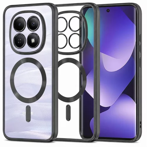 Techsuit - Luxury Crystal MagSafe tok - Xiaomi Redmi Note 15 5G / Note 15 4G / Poco M8 5G - Fekete átlátszó