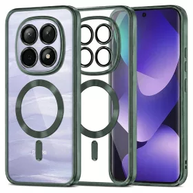   Techsuit - Luxury Crystal MagSafe tok - Xiaomi Redmi Note 15 5G / Note 15 4G / Poco M8 5G - Sötétzöld átlátszó