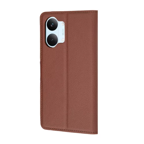 Techsuit - Leather Folio kinyitható tok - Xiaomi Poco X8 Pro Max - Barna
