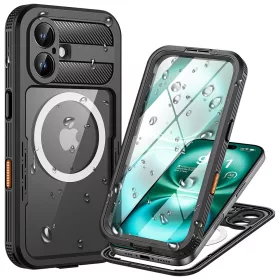   ShellBox - Vízálló tok (IP68 védelem) - iPhone 16 - Fekete