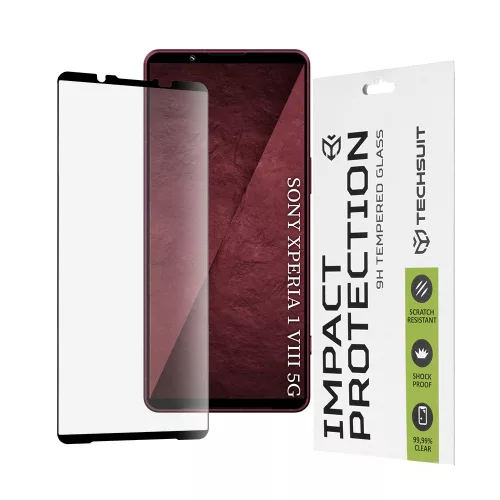 Techsuit - 111D Full Cover / Full Glue üvegfólia - Sony Xperia 1 VIII - Fekete