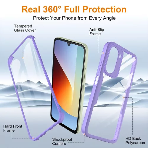 Techsuit - ColorVerse 360 Series + Screen Protector - Xiaomi Redmi A7 Pro 4G - Purple