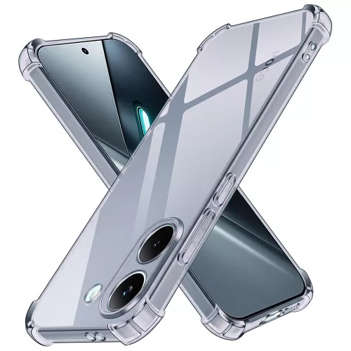 Techsuit - Shockproof Átlátszó Ütésálló Szilikon tok - Xiaomi Poco X8 Pro - Átlátszó fekete