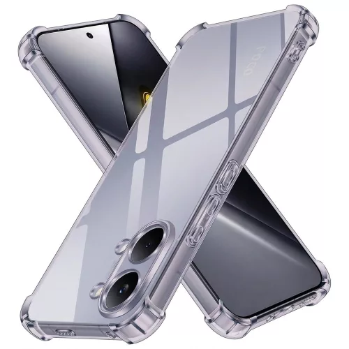 Techsuit - Shockproof Átlátszó Ütésálló Szilikon tok - Xiaomi Poco X8 Pro Max - Átlátszó fekete